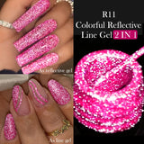 LILYCUTE 5ml Liner Gel Nail Polish UV LED Nail Art Paint Gel Gorgeous Glitter French Effect Semi Permanent Nail Painting UV Gel