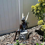 Flower Fairy Sculpture Garden Landscaping Yard Art Ornament Resin Turek Sitting Statue Outdoor Angel Figurines Craft Decoration