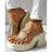 Sandals Women Clear Strap Chunky Heeled Sandals Women Platform Wedges High Heels Shoes Flip Flops Beach Slippers Dress Crystal - Lootquake