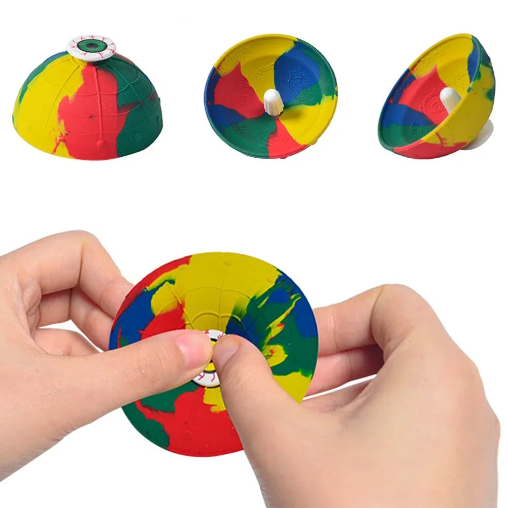 Hip Hop Pops Rubber Anti Stress Bouncing Ball Bounce Novel Fidget Toys Spinner Bowl Spinning Top Jumping Popper Ball for Kid Toy - Lootquake