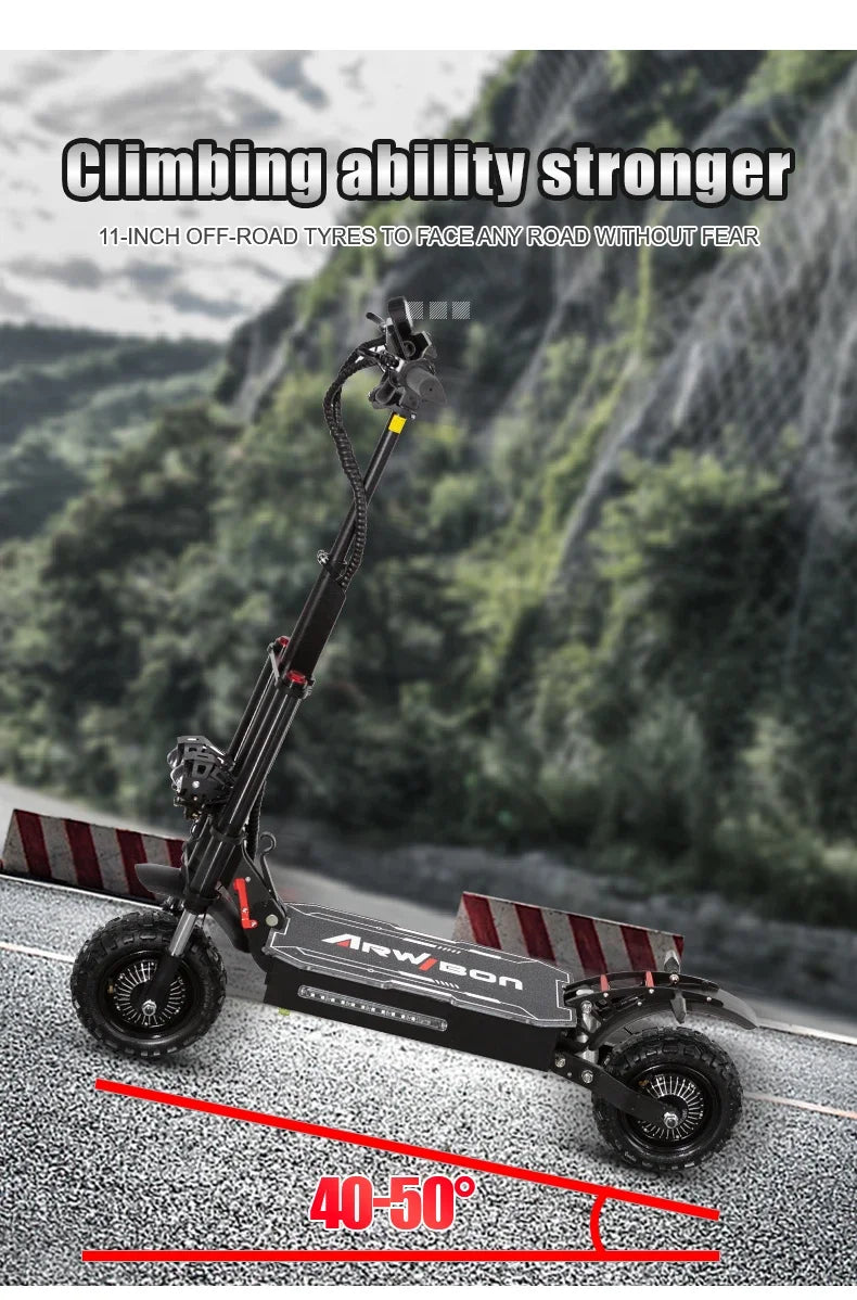 2024 5600W 60v38ah 11-inch off-road vacuum tire electric scooter with maximum speed of 85km/h and cruising range of 90km