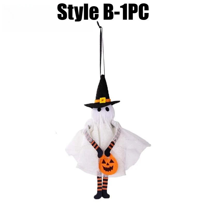 DIY Halloween Hanging Ornaments Fabric Pumpkin Ghost Skull Bewitching Decor Home Party Spooky Season