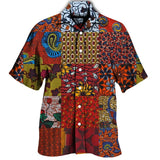 Colourful Bohemia African Graphic Shirts For Men Clothing Fashion Mens Short Sleeve Casual Y2k Lapel Blouse Summer Beach Tops - Lootquake
