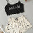 Leopard Print Sling Sleepwear Women's Pajamas Set Sexy Lingerie V-Neck Sleeveless Top and Shorts Sets Pyjamas Homewear - Lootquake