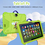 Tablette 7 pouces 5G WiFi 2025 pour enfants, tablettes d'apprentissage et d'éducation pour enfants, Quad Core, 4 Go de RAM, 64 Go de ROM, double caméra, Android 13