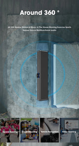 Altavoz Bluetooth Salange con cable USB, puerto de 3,5 mm, barra de sonido para PC, consola de juegos, teléfono inteligente, portátil, tableta, juego de escritorio negro largo