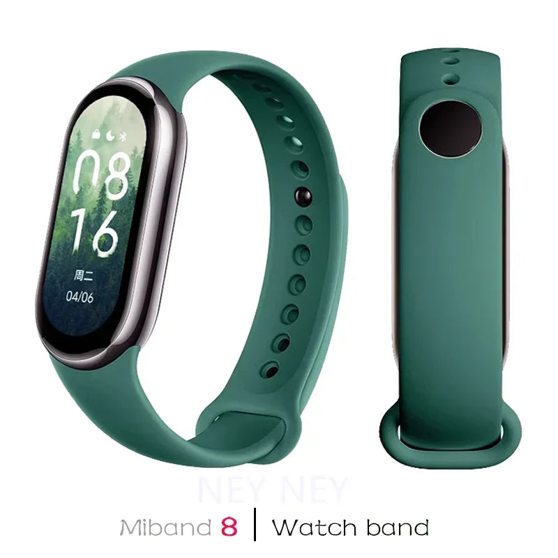 Correas deportivas para Xiaomi Mi Band 8-9 NFC, repuesto de pulsera de silicona Mi Band 9/8, resistente al agua, accesorios para Mi Band 9