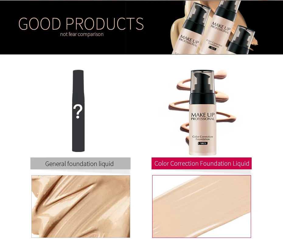 Base de maquillaje líquida profesional para rostro, cobertura total, corrector, hidratante, control de grasa, base de maquillaje, iluminador, maquillaje facial.