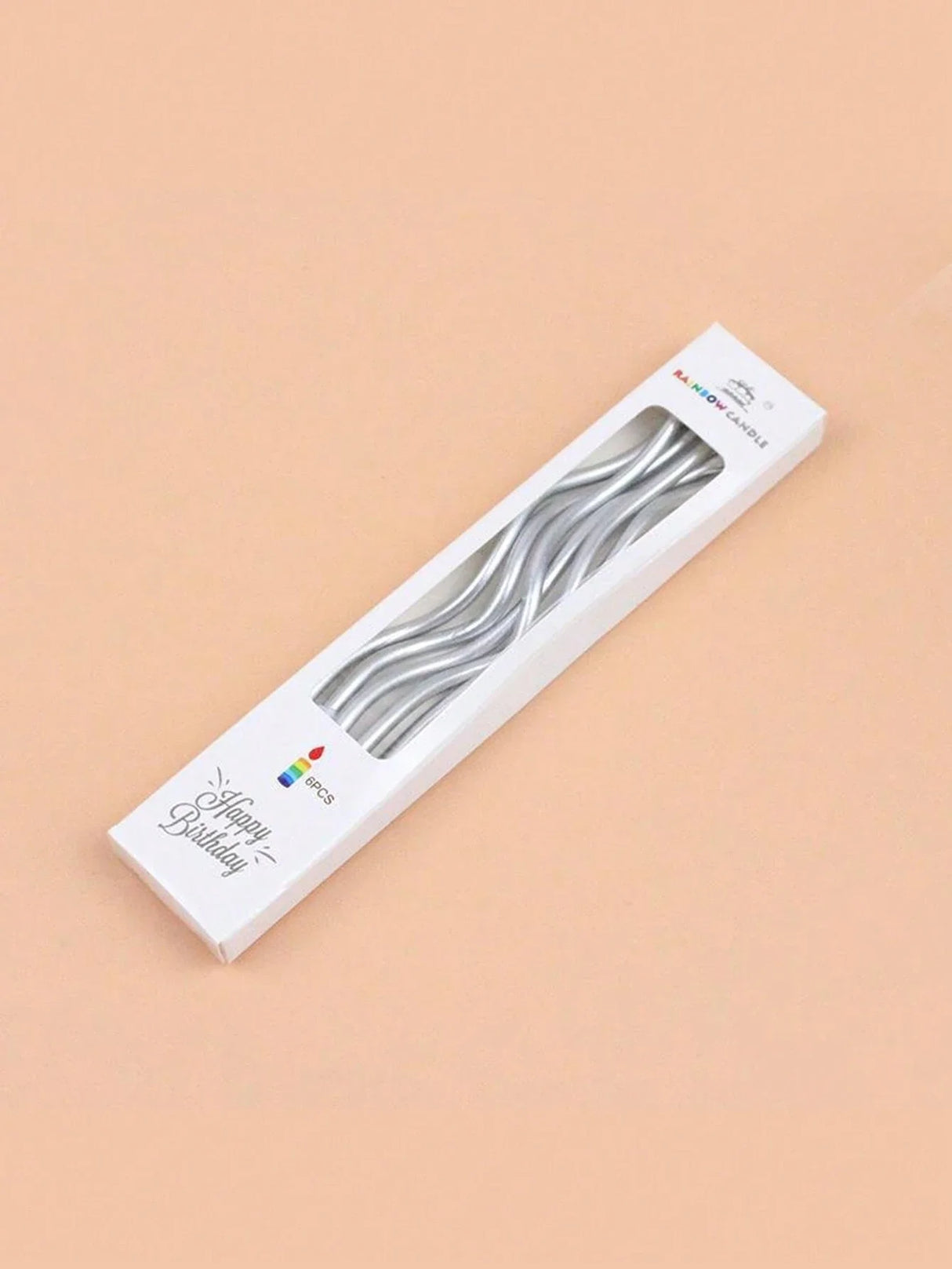 Lot de 6 bougies incurvées pour gâteau, anniversaire, baby shower, révélation du sexe du bébé, décoration de cupcakes, décoration de fête de mariage