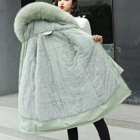 New In Coats & Jackets Women's Winter Padded Jacket Loose Casual Outerwears Fleece Hodded Windbreaker Elegant Office Lady's Coat - Lootquake