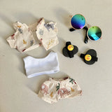 Labubu Doll Clothes Beach Resort Style Overalls Labubu Idol V1 V2 Dolls Clothing Accessories 15/17cm Plush Doll Universal