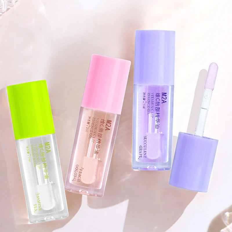 Aceite de esencia labial con vitamina C Aceite labial Líquido labial hidratante Prebase hidratante Mejora las líneas de los labios y elimina la piel muerta