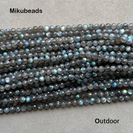 Natural AA+ Labradorite 6mm Faceted Shinny Round Loose Beads For Jewelry Making DIY Bracelets Necklace Strand Wholesale - Lootquake