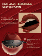 Lip-shaped lipstick seal Sip into makeup lazy blush lipstick Matte makeup effect Moisturizing lip gloss Waterproof non-stick cup