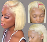 613 Honey Blonde Bob Lace Front Human Hair Wigs 13x4 Remy Brazilian Straight Short Bob 10 14 Inch