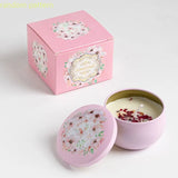 Velas aromáticas de osmanthus y gardenia con pétalos. Pequeñas velas aromáticas románticas para cumpleaños de niñas. Aromaterapia para el hogar.