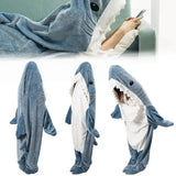 Shark Blanket Adult Cartoon Sleeping Bag Shark Onesie Sleeping Bag Pajama Hooded Warm Flannel Funny Homewear Winter Warm Blanket