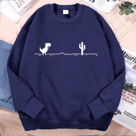 Network Malfunction Little Dinosaur Sweatshirts Men Women Casual Hoody Hip Hop Comfortable Streetwear Loose Warm Clothes Hoodies - Lootquake