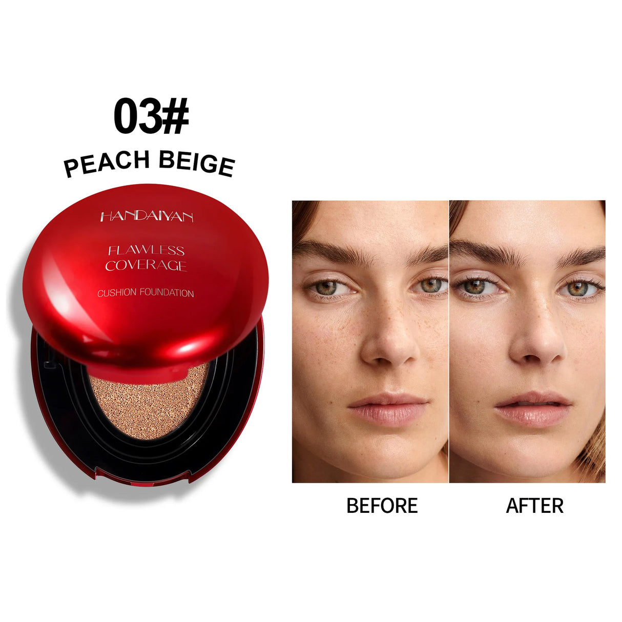 Base de maquillaje Red Shell Air Cushion, corrector de larga duración y antiadherente