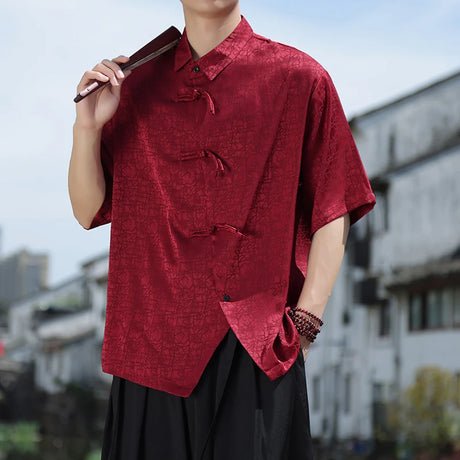 Chinese Style Mens Shirt and Blouse Luxury Men's Clothing Japanese Streetwear Vintage Fashion Korean Clothes Man Shirts 2025 5XL - Lootquake