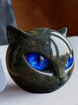 Sculpture en pierre de chat noir de luxe, sculpture en pierre de chat noir, statues de chat, décoration d'intérieur pour bureau, Halloween, chambre à coucher, bibliothèque