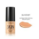 Base de maquillaje Focallure de 8 colores, base líquida, crema de cobertura total, corrector, hidratante, maquillaje facial.