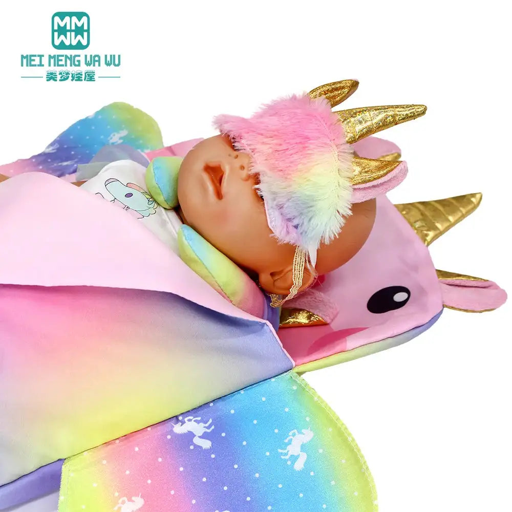 Mochila de moda para muñecas americanas de 15 a 18 pulgadas, asiento de seguridad, manta y saco de dormir, regalo para niñas.
