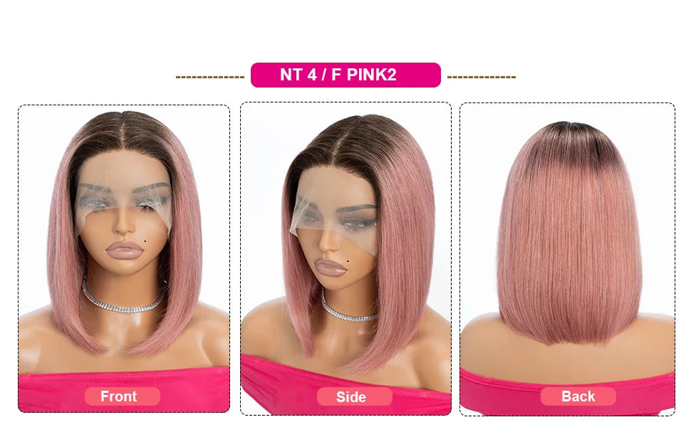 180% Density Honey Blonde Bob Wig | Straight T-Part Lace Front Brazilian Human Hair