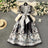 Summer Bohemian Paisley Print Long Dress Women V-Neck Short Puff Sleeve Vintage Print Bandage Lace Up Robe Vestidos Clothes 6237 - Lootquake