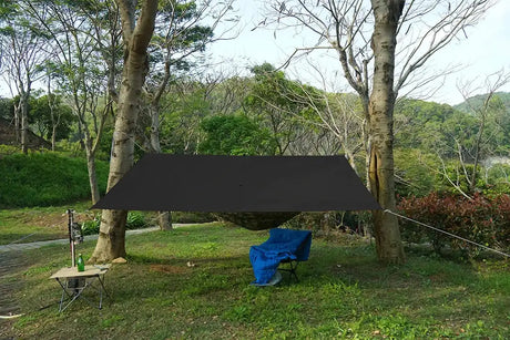 4x4m 4x3m 3x3m 19 Hang Points Tent Tarp Survival Sun Shelter Shade Canopy Outdoor Backpacking Waterproof Camping Awning SunShade - Lootquake