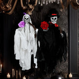 Spooky Hanging Ghost Decor Spooky Halloween Hanging Ghost Decorations for Haunted House Cemetery Front Yard Terror Skull Ghost