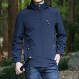 Outdoor Waterproof Jacket Men Breathable Quick Dry Hooded Jacket Coat Windbreaker Jacket Men Multi-Pockets Summer Windbreaker