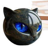 Sculpture en pierre de chat noir de luxe, sculpture en pierre de chat noir, statues de chat, décoration d'intérieur pour bureau, Halloween, chambre à coucher, bibliothèque