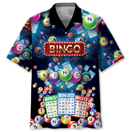 Full Print Mens Retro Bingo Game Hawaiian Shirt New In Summer Short Sleeve Button Up Beach Blouse Casual Men's Aloha Shirt Tops - Lootquake