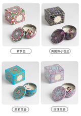 Velas aromáticas de osmanthus y gardenia con pétalos. Pequeñas velas aromáticas románticas para cumpleaños de niñas. Aromaterapia para el hogar.