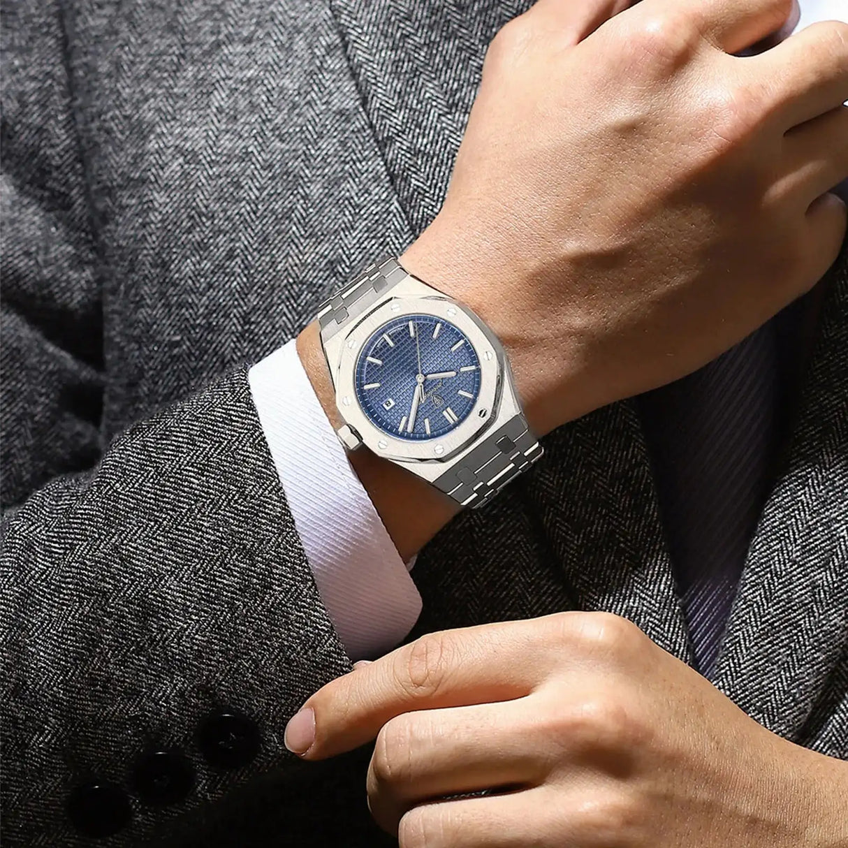 POEDAGAR Classic Men's Watches Fine Steel Original Quartz Watch for Man Luminous Date Waterproof Wristwatch Trend Fashion New - Lootquake