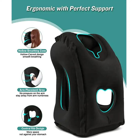 Inflatable Travel Sleeping Bag Portable Cushion Neck Pillow for Men Women Outdoor Airplane Flight Train Sleeping Easy - Lootquake