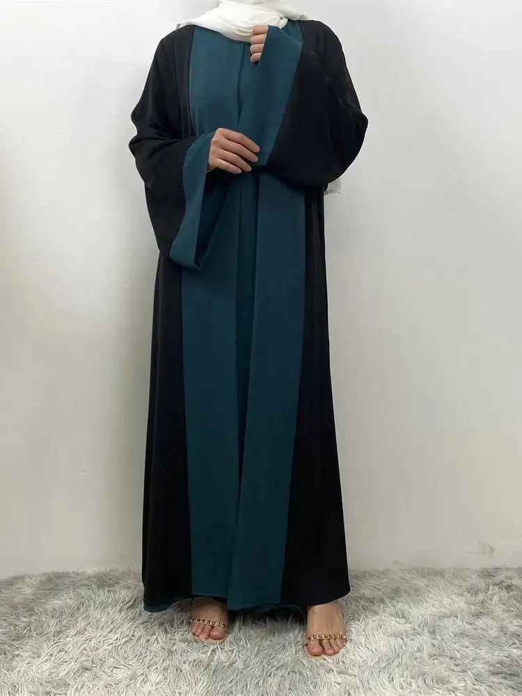 Vestido de fiesta musulmán Eid para mujer, Abaya de Ramadán, vestido largo falso de dos piezas, marroquí, Dubái, Turquía, bata Jalabiya 2024