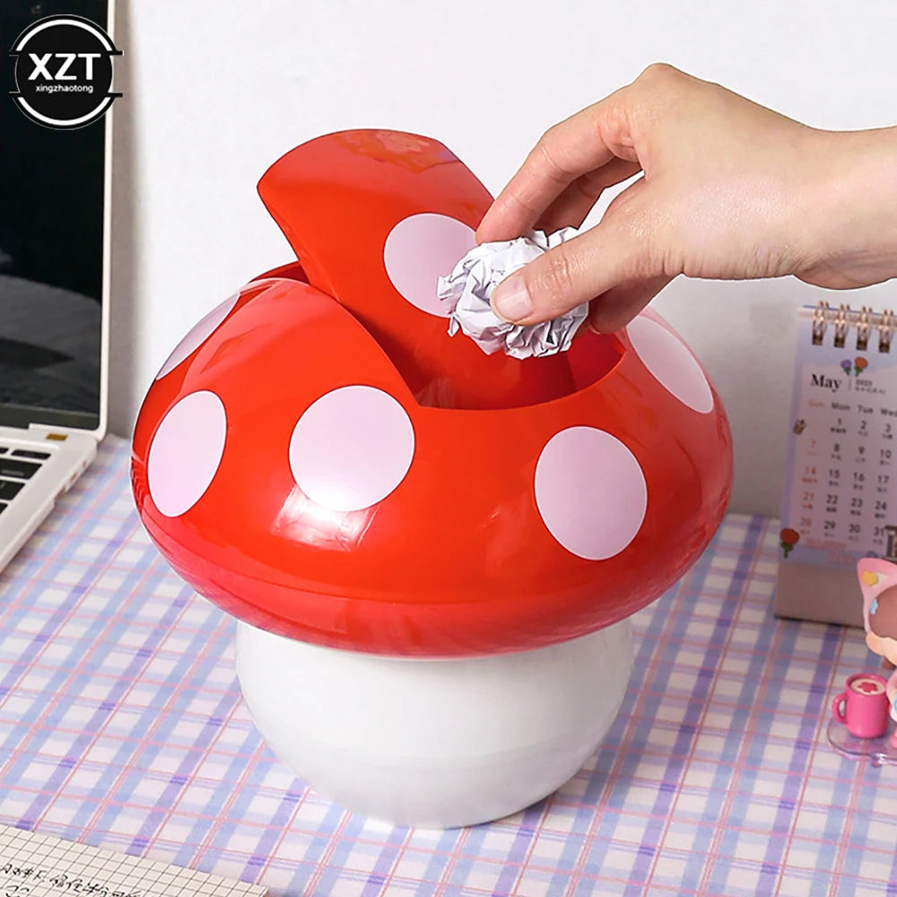 Lindo cubo de basura con tapa desmontable, para mesa, escritorio, miniaccesorios para el hogar.
