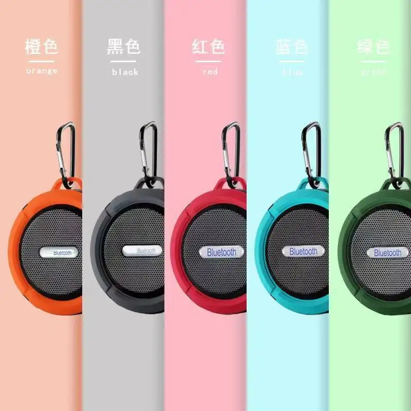 Altavoz Bluetooth inalámbrico impermeable con ventosa para deportes al aire libre, mini subwoofer para ducha, coche, teléfono inteligente, micrófono TF C6