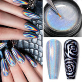 8ml Super Shine Silver Metal Painting Gel Nail Polish High-density Mirror Effect Semi Permanant Nail Art Manicure Varnish