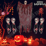 10/8/4/2/1PC Halloween Garden Decor Scary Hanging Ghost Skeleton Skull Grim Reaper Outdoor Haunted House Spooky Party Supplies