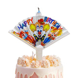 Grande bougie de gâteau d'anniversaire surprise Joyeux anniversaire montrant un clown Bougie d'anniversaire unique Bougie de souhait drôle pour gâteau d'anniversaire