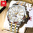 OLEVS 3675 Mens Watch Original Multifunctional Chronograph Quartz Watch Moon Phase Watches For Men Waterproof Mens Gifts Reloj - Lootquake