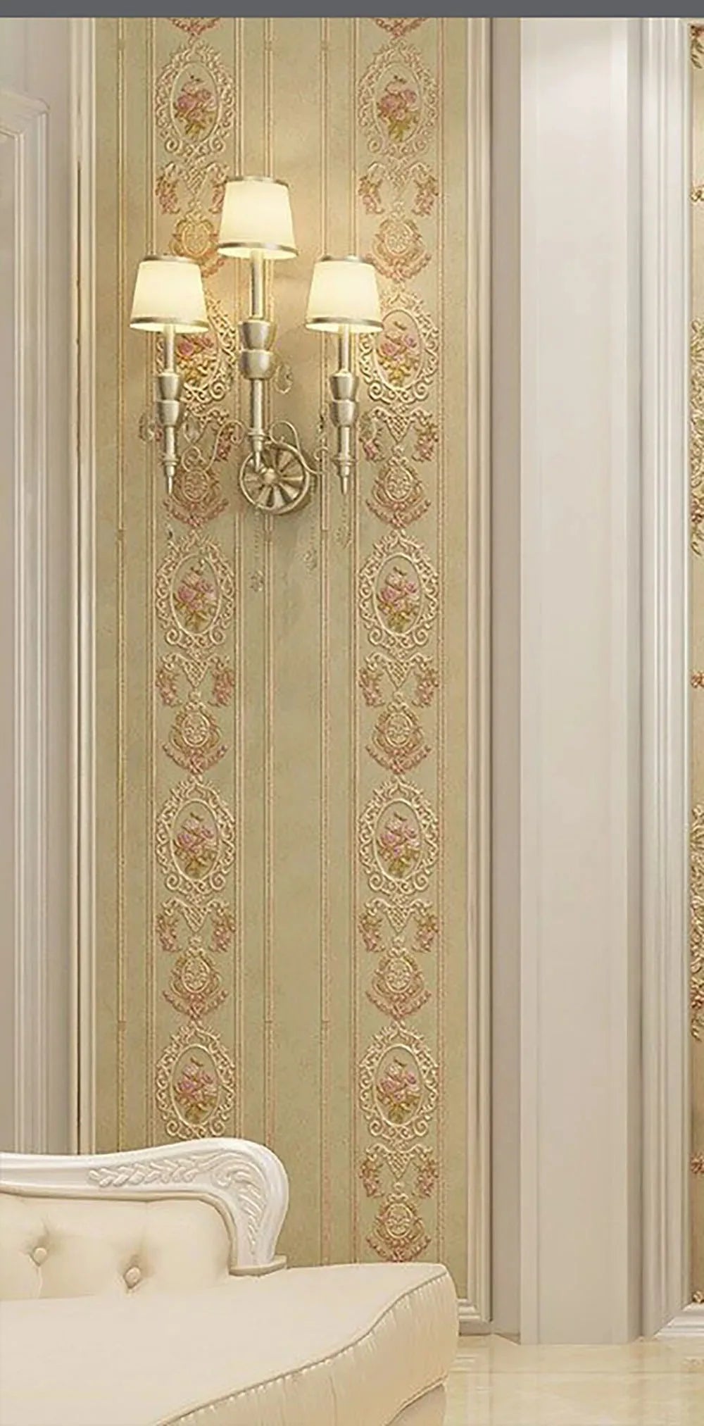 53cm Self adhesive warm European style simple living room bedroom bedside background wall paper wallpaper With pattern Decortion