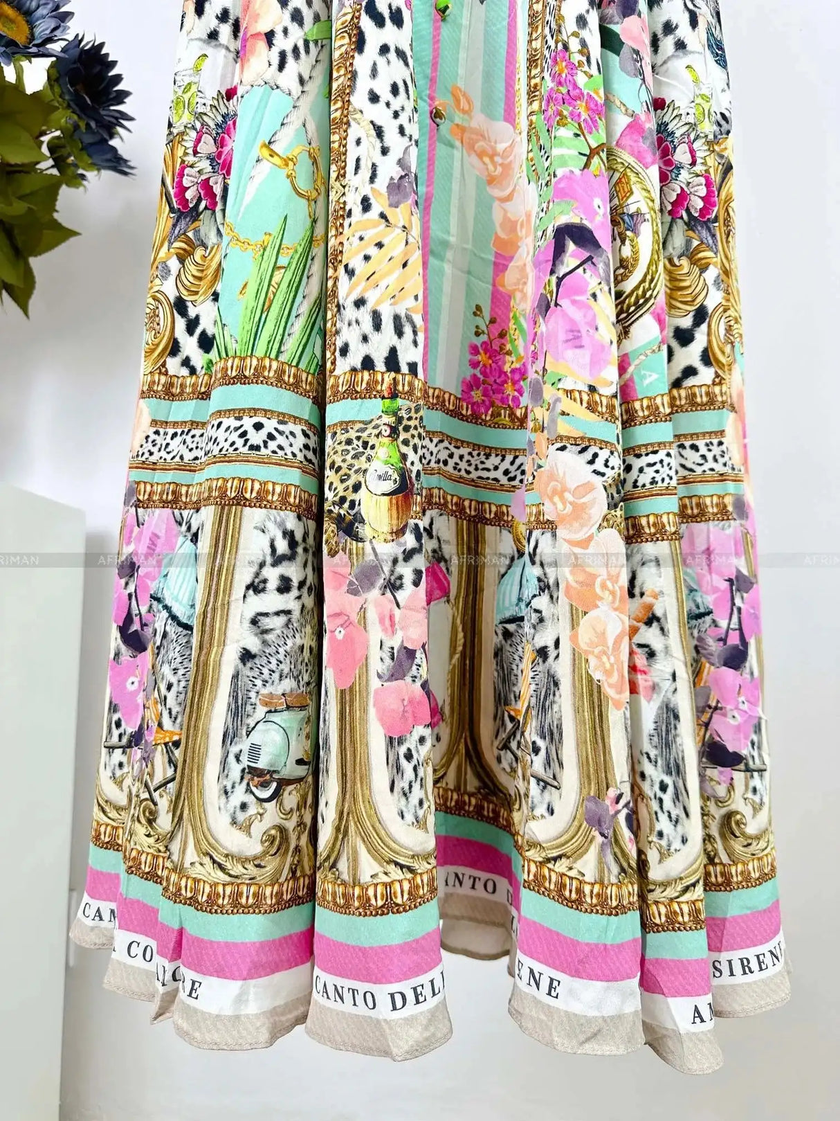 2024 Spring New V Neck Pink Leopard Print Heavy Beaded Women 100% Silk maxi long Dress - Lootquake
