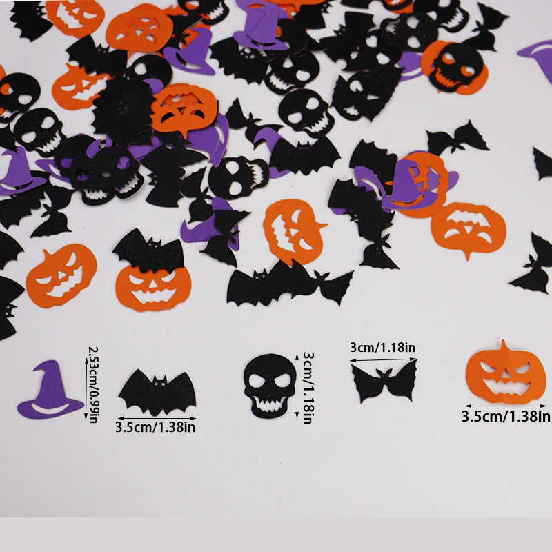 100 pieces Halloween party theme decoration supplies, Halloween confetti for decoration items on the table, Halloween table set
