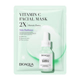 20 mascarillas faciales BIOAQUA Centella con colágeno, hidratantes y refrescantes, con ácido hialurónico, para el cuidado de la piel.