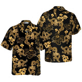 All Over Print Flame Dragon Pattern Hawaiian Shirts For Men Summer Short Sleeve Button Up Beach Shirts Blouse Mens Streetwear - Lootquake