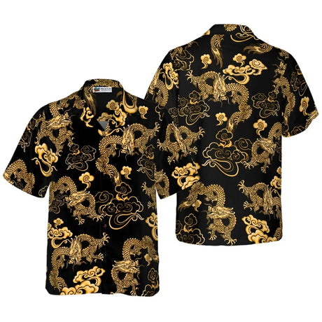 All Over Print Flame Dragon Pattern Hawaiian Shirts For Men Summer Short Sleeve Button Up Beach Shirts Blouse Mens Streetwear - Lootquake